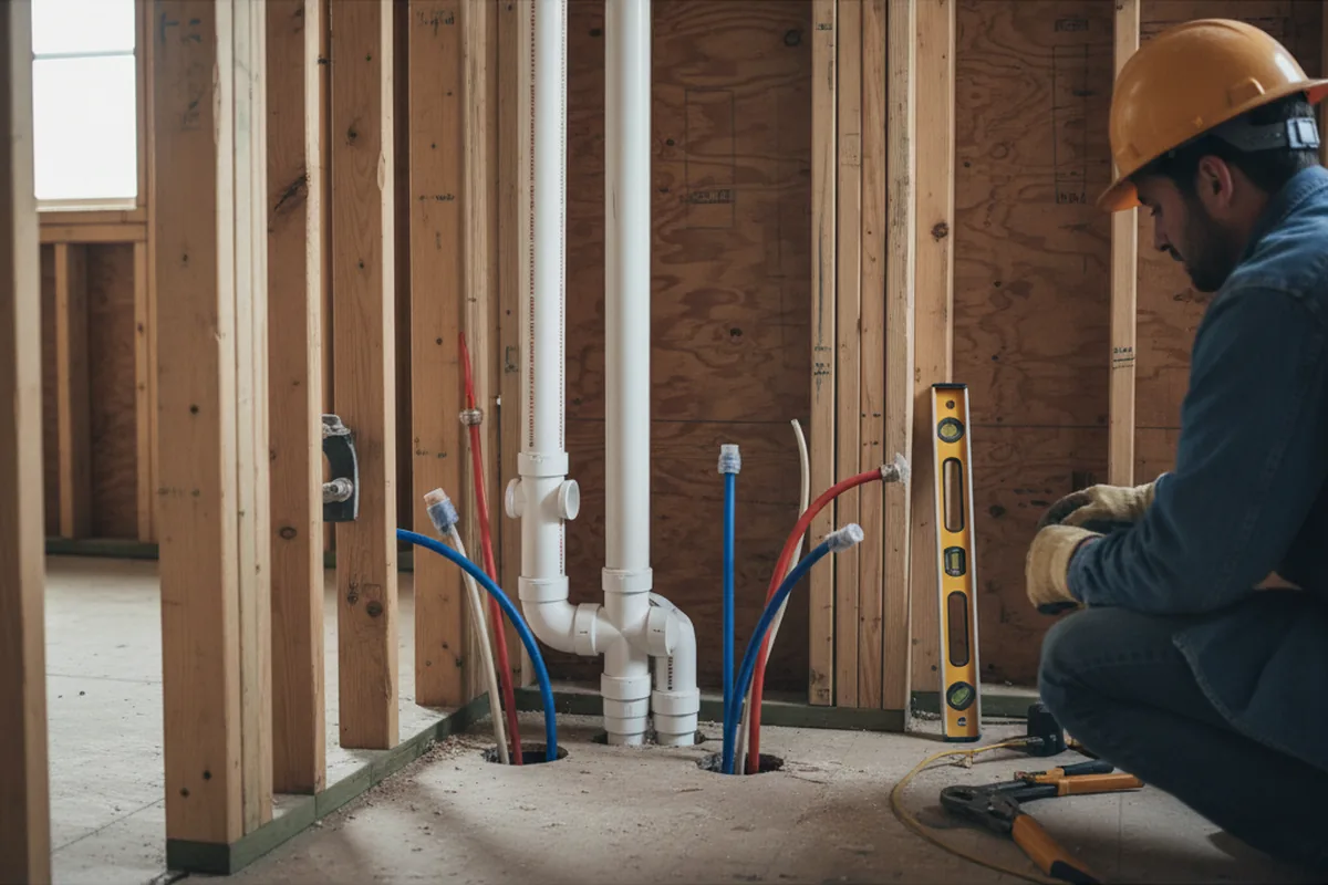 Drain and supply rough-in during Drain Cleaning in Lake Worth Beach